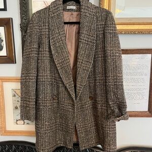 Herringbone Patterned Blazer Coat